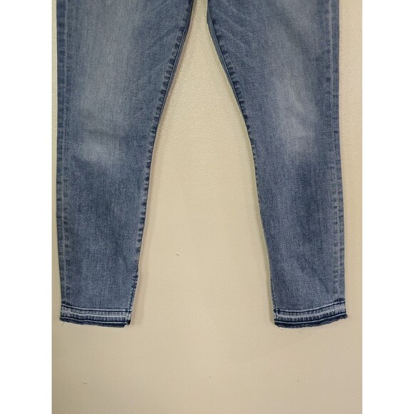 7 For All Mankind The Ankle Skinny Jean Womens Size 32 Raw Hem Slit Medium Wash - Picture 5 of 12